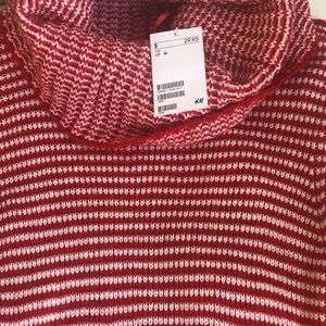 H&M striped turtleneck sweater dress